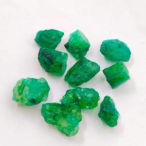 Colombian Green Emerald Rough Gemstone Lot - 44 Cts, 10 Pcs