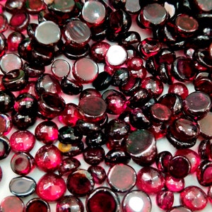 3 To 5 MM Natural Red Garnet Cabochon Loose Gemstone Lot Red Garnet Natural Cabochon Gemstone Lot