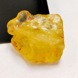 Natural Lemon Topaz Rough Gemstone: Untreated Brazil Topaz