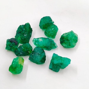Colombian Green Emerald Rough Gemstone Lot - 41 Cts, 10 Pcs