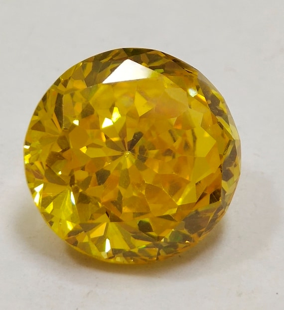 50.50 Cts Zircon Yellow Color Round Cut Loose Gemstone