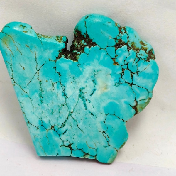 Natural Uncut Turquoise Blue Polished Slab Rough Loose Gemstone Genuine Blue Turquoise Slab Rough Gemstone J44