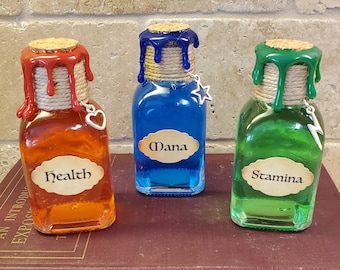 RPG Potion Flaschen: Gesundheit, Mana, Ausdauer - DND Gaming Props