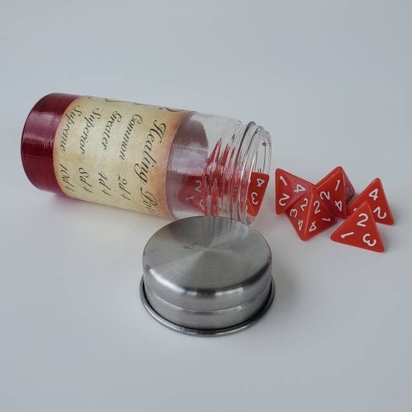 DND Health Potion Dice Shaker, DND, RP Game, Fantasy, Table Top Game