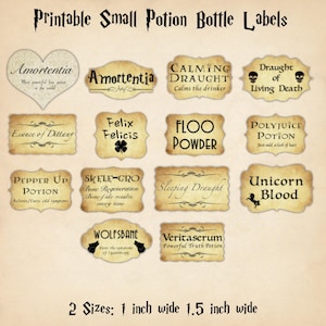 Small Potion Labels, Potion Labels Digital, Potion Labels Printable, Magic Potion Labels, Wizard Potion Bottle Labels, Digital Download