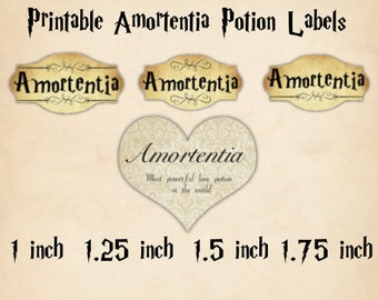 Amortentia Potion Labels: Wizard Bottle Stickers (Digital Download)