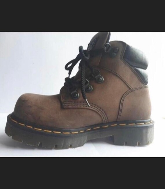 Original Steel Toed Doc Martens Brown Boots Size Canada