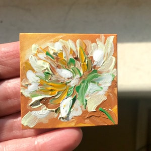 Art Dolls House, Peony House, Original Acrylic Painting #22, 2 x 2&#39;&#39;, Not a Print or a Copy,Abstract Painting, Painted on the Wood,Miniature