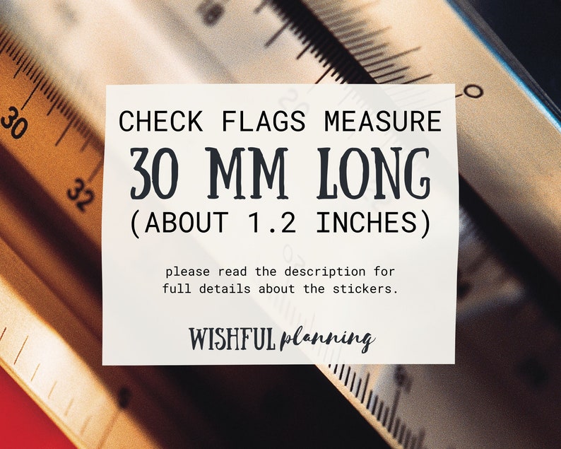 Watercolor Planner Stickers Heart Medium Check Flag Functional Sticker 5 mm Bujo Wishful Planning f054-M