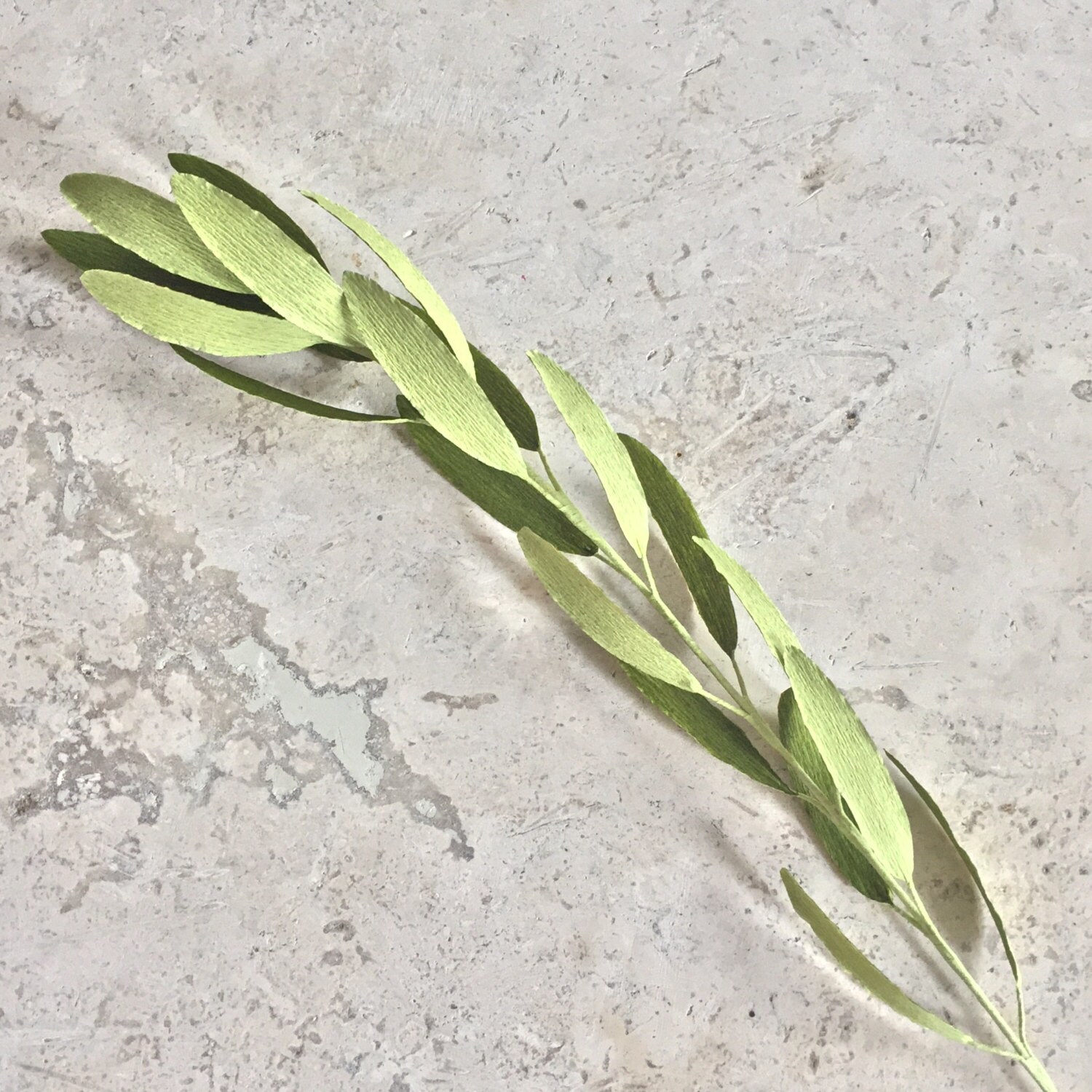 Crepe Paper Olive Branch Single Stem Greenery Wedding Etsy