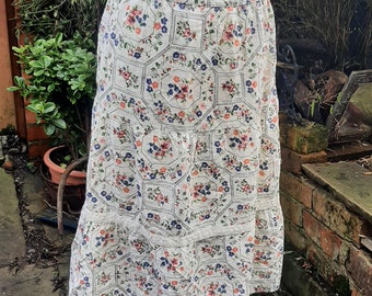 pretty white embroidered patchwork skirt fairy hippie