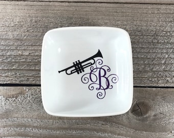 Jewelry Dish, Trumpet Gifts, Trumpet Player, Team Gifts, Recital Gifts, Band Teacher Gift, Birthday Gift, Gift for Her, Recital, Music Note