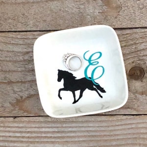 Equestrian Gifts, Horse Jewelry, FFA Teacher Gifts, Horse Gifts, Horse logo, Horse Lover Gift, Monogrammed Jewelry Dish, Ring Dish, Jewelry image 1