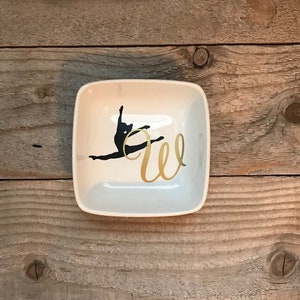 Monogrammed Jewelry Dish, Ring Dish, Personalized Ring Dish, Gift for Dancer, Dance Teacher Gifts, Ballet Dancer Gift, Dance Recital Gift,