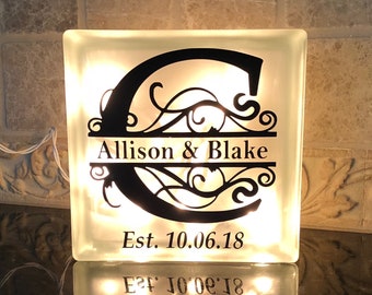 Wedding Glass Block Etsy