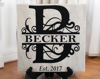 Personalized Last Name Sign, Wedding Gift Couple, Anniversary Gift Friend, Bridal Shower, Established Sign, Newlywed Gift Idea