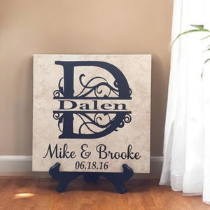Personalized Name Tile, Mothers Day Gift, Personalized Gift Couple, Anniversary Gift, Wedding Gift Couple, Gift Idea Her, Decorative Tile