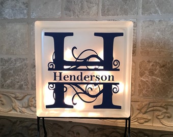 Personalized Night Light, Monogrammed Light Box, Kitchen Decor, Wedding Gift Couple, Gift for Her, Last Name Sign, Monogrammed Gift