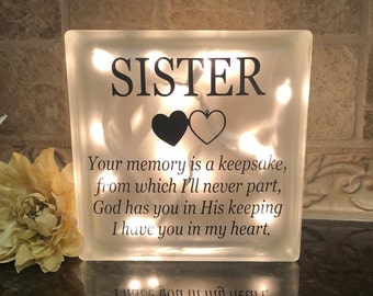 Sympathy In Loving Memory Bereavement Gift for Grieving Sister or Brother Sister Memorial Keychain or Purse Clip