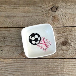 Monogrammed Jewelry Dish, Soccer Gift Ideas, Ring Dish, Personalized Ring Dish, Gift for Soccer Player, Coach Gifts, Girls Soccer Team Gift image 9