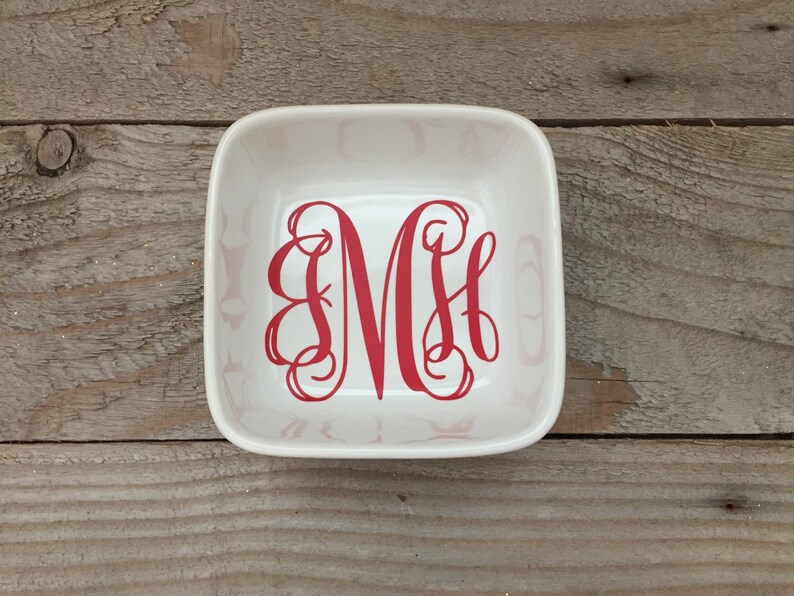 Monogrammed Jewelry Dish, Jewelry Dish, Wedding Gifts Personalized, Gifts for Bridesmaids, Rehearsal Dinner, Wedding Party Gifts, Wedding immagine 9