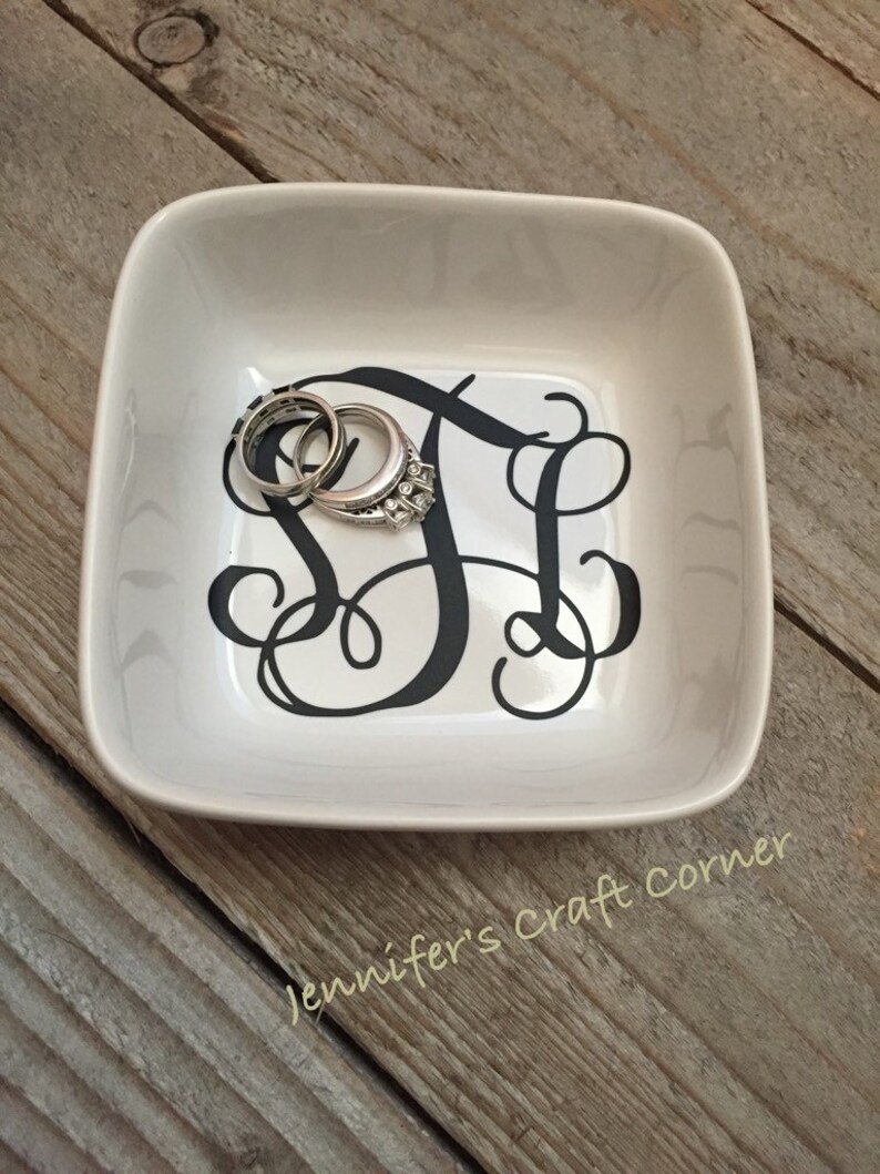 Monogrammed Jewelry Dish, Jewelry Dish, Wedding Gifts Personalized, Gifts for Bridesmaids, Rehearsal Dinner, Wedding Party Gifts, Wedding immagine 10