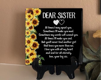 Personalized Tile Gift for Sister, Sister Birthday Gift, Christmas Gift, Unique Gift for Sister,  Sister Birthday Gift, Meaningful Gift Idea