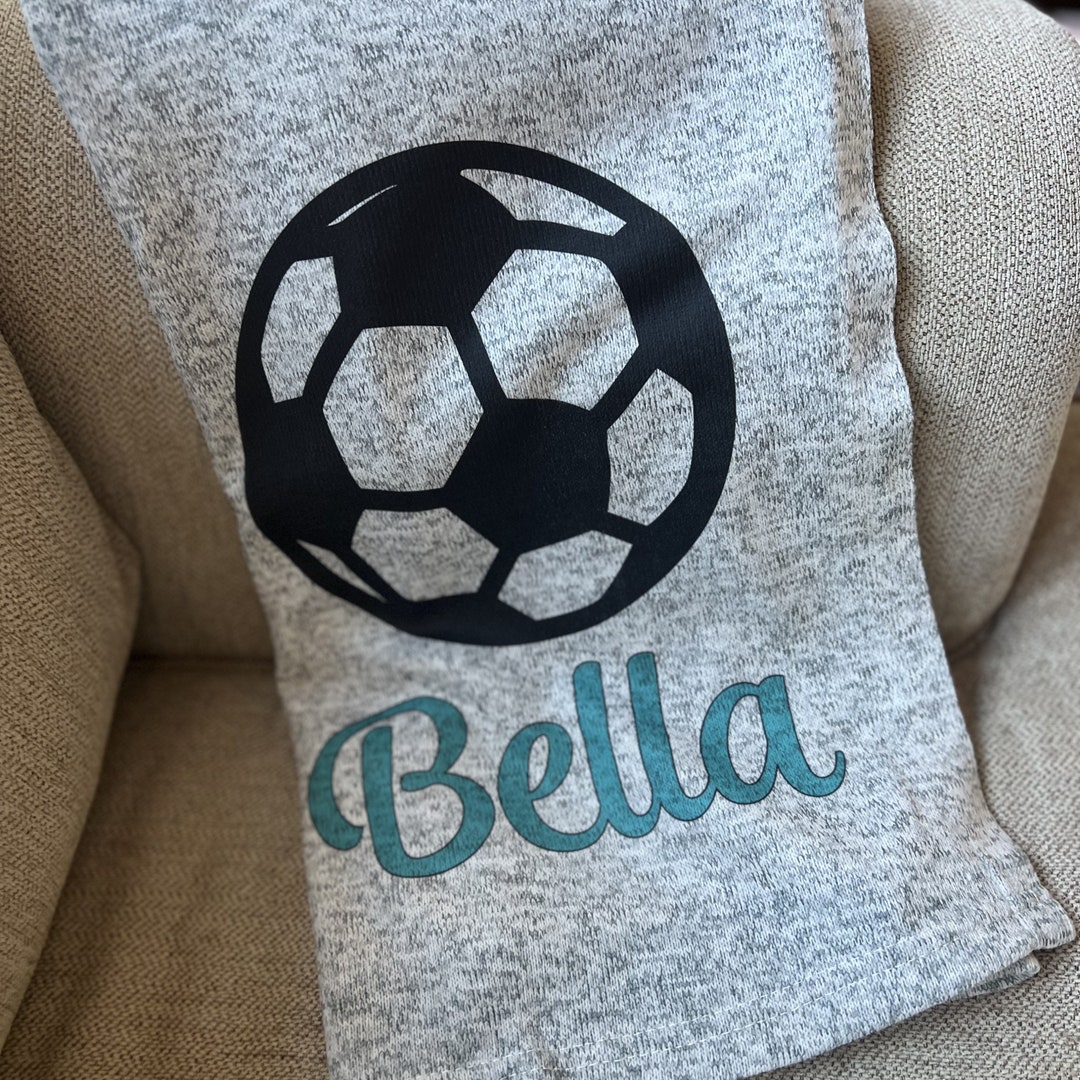 Personalized Soccer Throw Blanket, Birthday Gift Daughter, Soccer Team