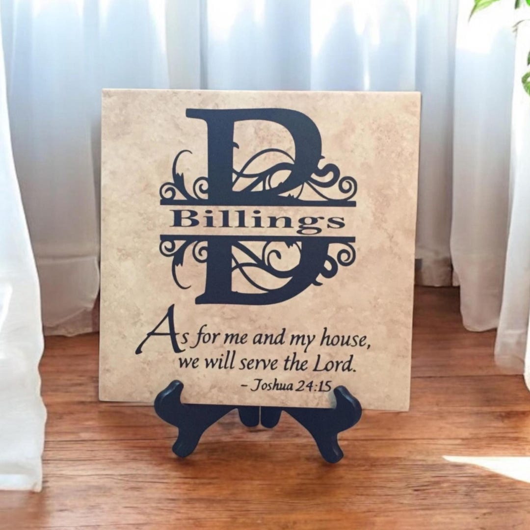 Scripture Tile Personalized Scripture Tile, as for Me and My House Sign, Religious ...