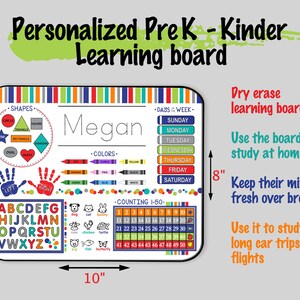 Personalized Learning Board Kindergarten Preschool | Etsy