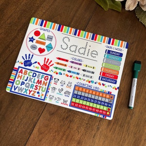 Personalized Learning Board, Kindergarten & Prek homeschool lessons, Homework board, Summer School  Work, Road Trip Game, Counting, Colors