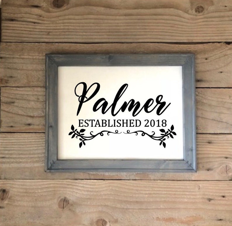 Home Decor Personalized Last Name Sign Reverse Canvas Elished Family
