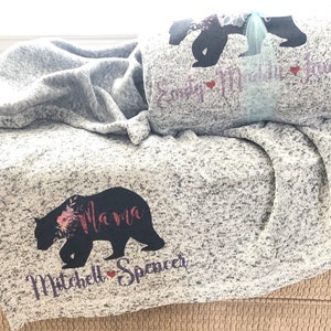 Mama Bear Throw, Personalized Blanket, Gift for Mom, Gift for Mama, New Mom Gift, Mother's Birthday Gift, Mother's Day Gift, Mama Bear image 5