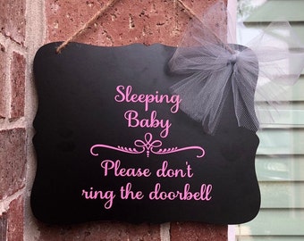 Baby sleeping sign, Do not ring doorbell, Do not knock, Baby door sign, Shh baby sleeping sign, Baby shower gifts, Gifts for new mom,