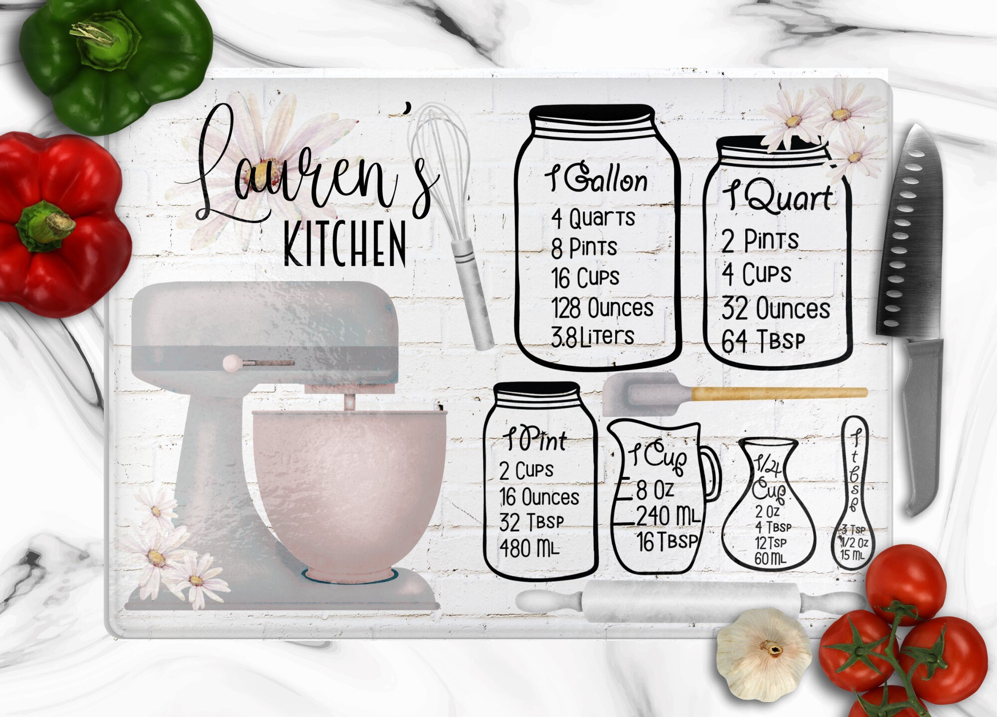Personalized Measurements Cutting Board Personalized Kitchen Etsy
