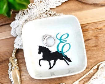 Personalized Equestrian Horse Gifts, Horse Jewelry Dish, Horse Gift Daughter, Horse Lover Gift, Custom Ring Dish, Granddaughter Gift