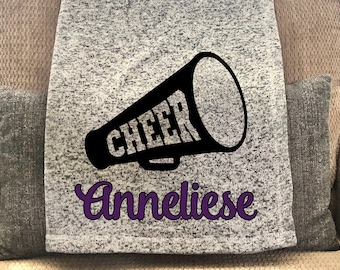 Personalized Cheer Throw Blanket, Birthday Gift Idea, Cheerleader Gifts, Cheer team Gift, Christmas Gift for Her, Birthday Gift for Daughter