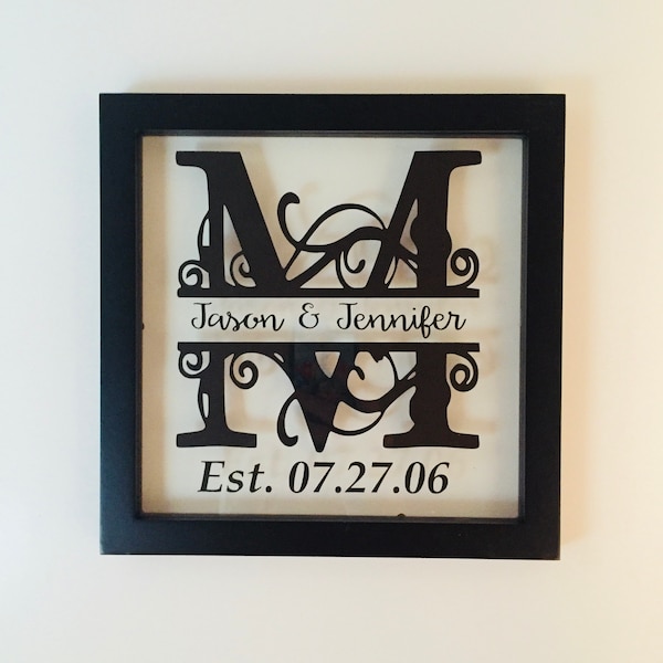 Personalized Picture Frame, Monogrammed Picture Frame, Name Sign, Name Plaque, Wedding Shower Gift, Personalized Gift, Wedding Gift