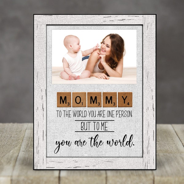 Mommy Photo Frame, Scrabble Tile Picture Frame, Gift for Mom, To Mom from Child, Mother's Day Gift Idea, Birthday Gift Mom, Christmas Gift