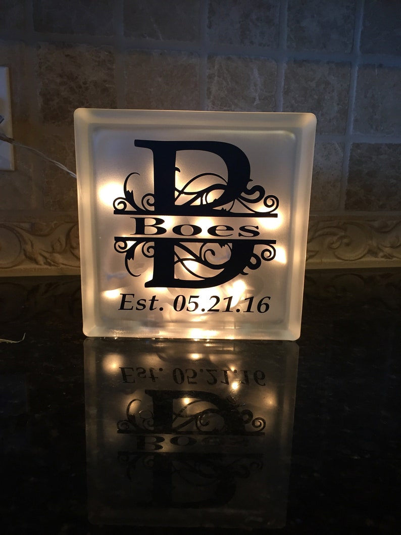 Personalized Night Light, Monogrammed Light Box, Frosted Glass Box, Wedding Gift, Gift for Her, Light Box Sign, Monogrammed Gift image 10