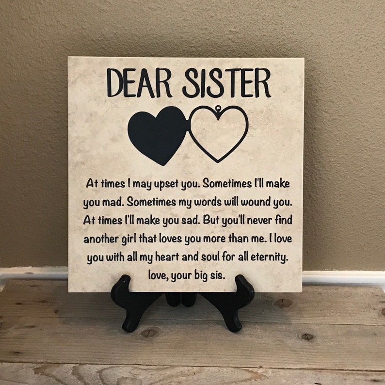 Gift for Sister, Birthday Day Gifts, Christmas Gifts, Personalized Gifts, Gifts for Her, Housewarming Gift, Sister Gifts,Decorative Tile, image 2