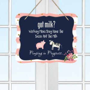 Breastfeeding Sign for Door, Sign for Nursing Mom, Gift for New Mother, Gift for First Time Mom, Sign for Office Door, Pumping In Progress