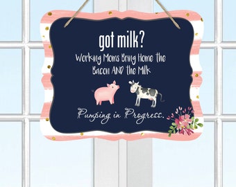 Breastfeeding Sign for Door, Sign for Nursing Mom, Gift for New Mother, Gift for First Time Mom, Sign for Office Door, Pumping In Progress