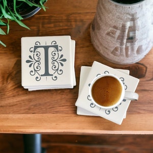 Custom Monogrammed Coasters, Table Coasters, Housewarming Gift, Wedding Gift Couple, Bridal Shower Gift, Personalized Gift Her