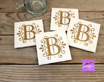 Tile Coasters, Personalized Coasters, Housewarming Gift, Wedding Gifts, Anniversary Gifts, Monogrammed Coasters, Christmas Gifts, Set of 4