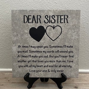 Gift for Sister, Birthday Day Gifts, Christmas Gifts, Personalized Gifts, Gifts for Her, Housewarming Gift, Sister Gifts,Decorative Tile, image 1