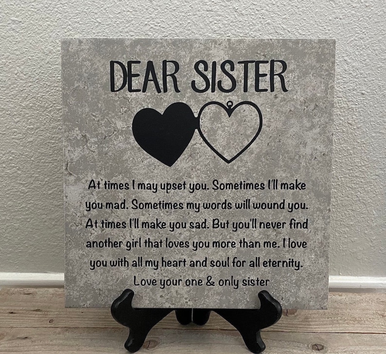 Gift for Sister, Birthday Day Gifts, Christmas Gifts, Personalized Gifts, Gifts for Her, Housewarming Gift, Sister Gifts,Decorative Tile, image 1