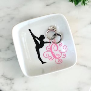 Personalized Gift for Dancer, Dance Coach Gifts, Ballet Dancer Gift, Dance Ring Dish, Competition Gift, Monogrammed Jewelry Dish