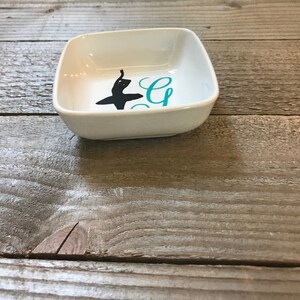 Ballet Dancer, Birthday Gifts, Dancer Gift, Jewelry Holder, Dance recital, Monogrammed Jewelry Dish, Gifts for Her, Personalized Ring Dish image 8