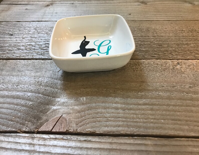 Ballet Dancer, Birthday Gifts, Dancer Gift, Jewelry Holder, Dance recital, Monogrammed Jewelry Dish, Gifts for Her, Personalized Ring Dish image 8